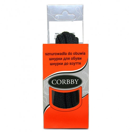 Шнурки для обуви 60см. круглые средние (018 - черные) CORBBY арт.corb5002c